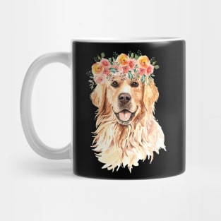 Floral Golden Retriever Dog Mug